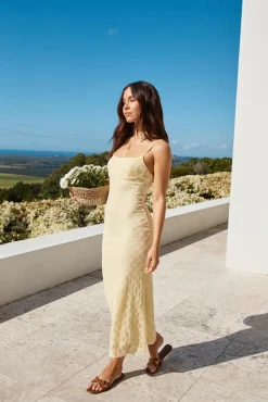 Cocktail Dresses|Brunch Dresses>Hello Molly Wildflower Maxi Dress Yellow
