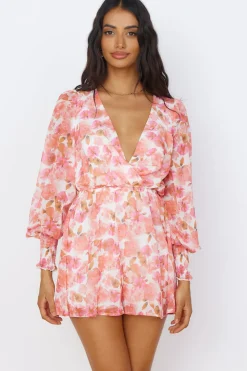 Rompers>Hello Molly Wildflower Sky Romper Pink