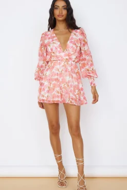 Rompers>Hello Molly Wildflower Sky Romper Pink