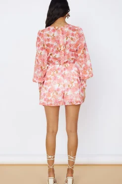 Rompers>Hello Molly Wildflower Sky Romper Pink