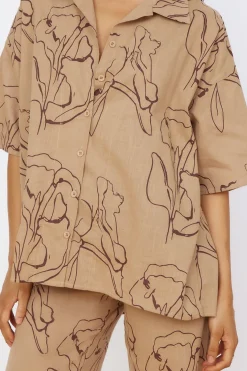 Cropped|Two-Piece Pants Set>Hello Molly Wildflower Soul Set Brown