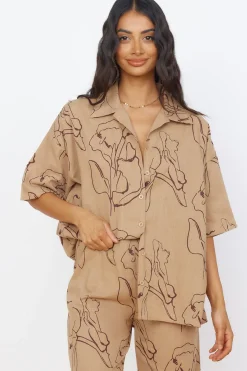 Cropped|Two-Piece Pants Set>Hello Molly Wildflower Soul Set Brown