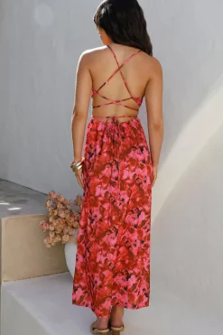 Wedding Guest Dresses|Cocktail Dresses>Hello Molly Wild Poppies Maxi Dress Pink