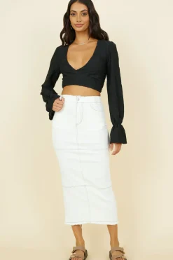 Skirts>Hello Molly Willow Tree Maxi Skirt White