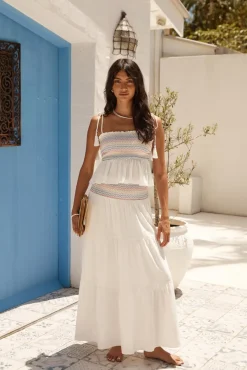 Skirt And Top Sets>Hello Molly Winding Roads Set White