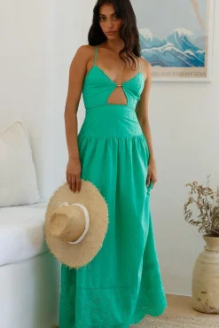 Cocktail Dresses|Spring Break Dresses>Hello Molly Winery On The Coast Maxi Dress Green