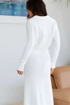 Cardigans|Long Sleeve>Hello Molly Winter Bliss Knit Cardigan White