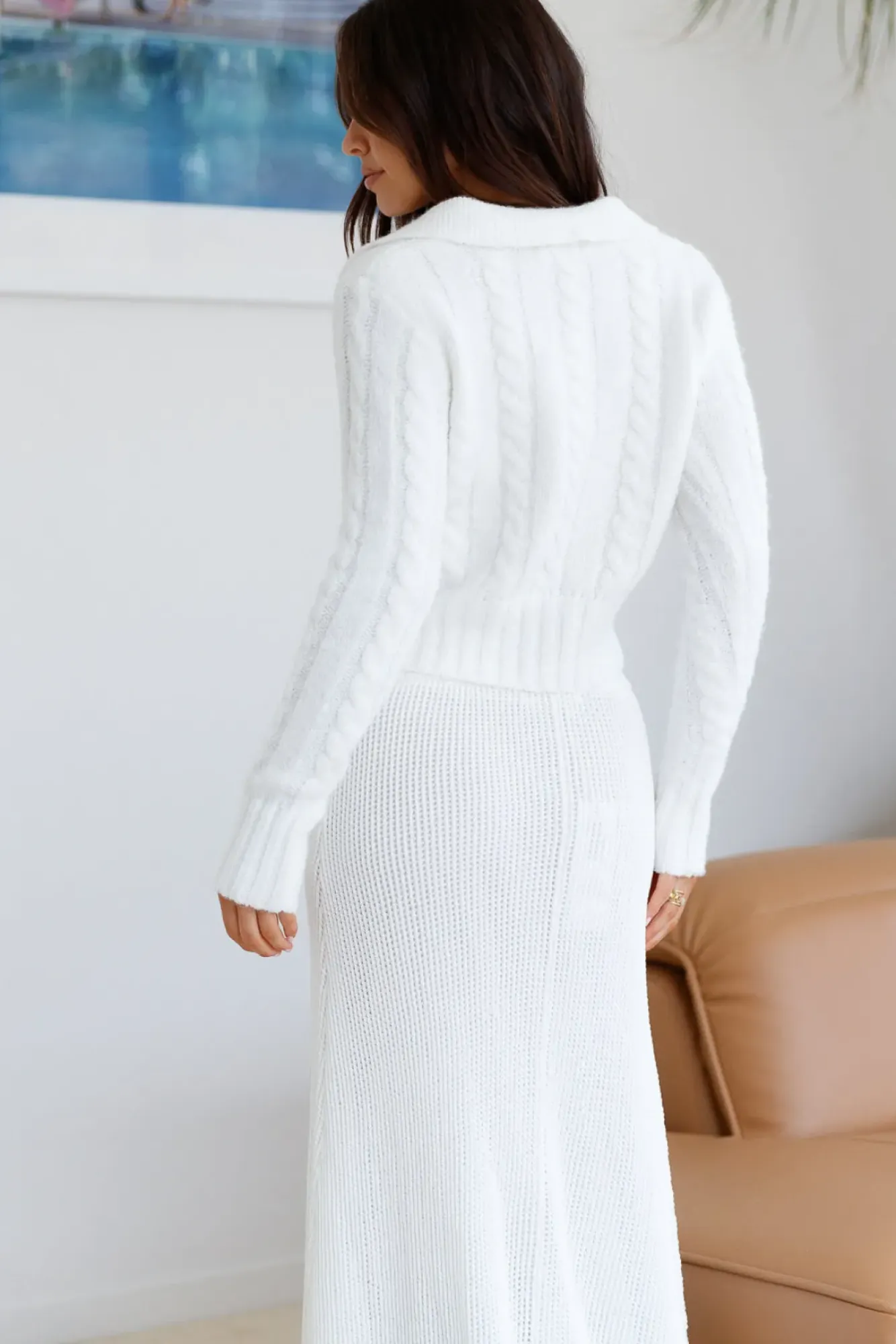 Cardigans|Long Sleeve>Hello Molly Winter Bliss Knit Cardigan White