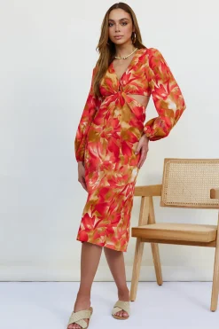 Vacation Dresses|Spring Break Dresses>Hello Molly Wish On A Star Midi Dress Red