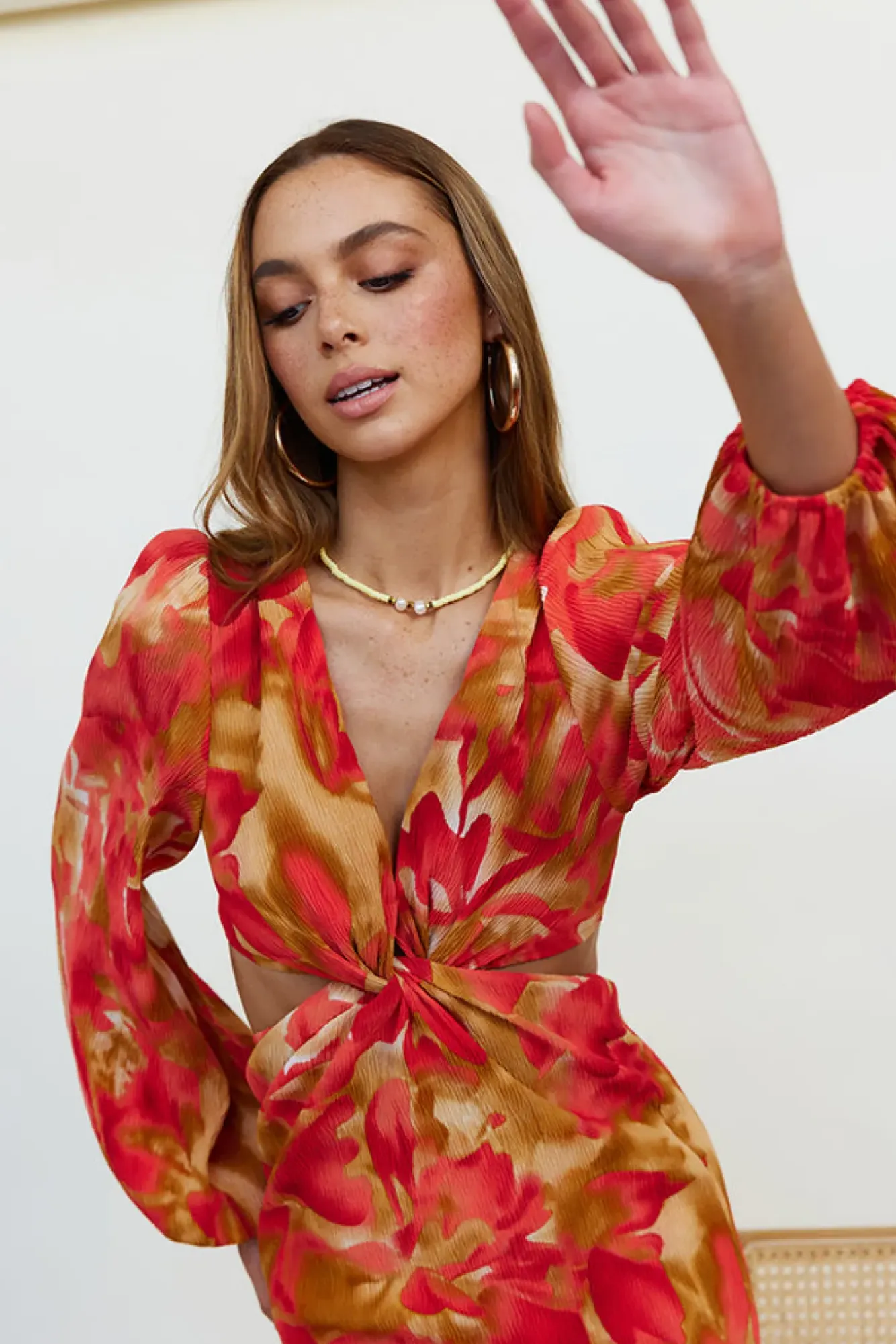 Vacation Dresses|Spring Break Dresses>Hello Molly Wish On A Star Midi Dress Red
