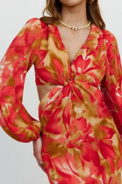 Vacation Dresses|Spring Break Dresses>Hello Molly Wish On A Star Midi Dress Red