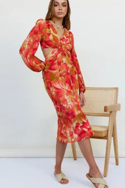 Vacation Dresses|Spring Break Dresses>Hello Molly Wish On A Star Midi Dress Red