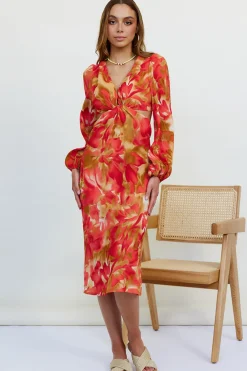 Vacation Dresses|Spring Break Dresses>Hello Molly Wish On A Star Midi Dress Red