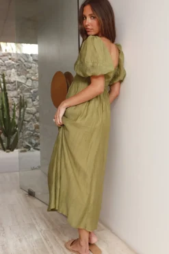 Wedding Guest Dresses|Cocktail Dresses>Hello Molly Without A Care Maxi Dress Green