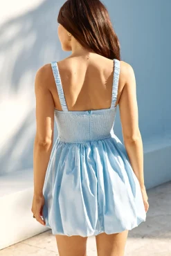 Cocktail Dresses|Brunch Dresses>Hello Molly With The Girls Bubble Hem Mini Dress Blue