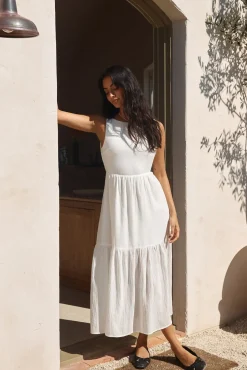 Vacation Dresses|Spring Break Dresses>Hello Molly With The Wind Midi Dress White