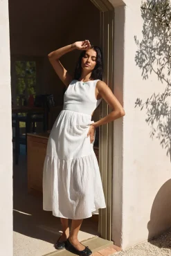 Vacation Dresses|Spring Break Dresses>Hello Molly With The Wind Midi Dress White