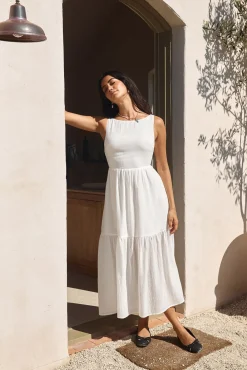 Vacation Dresses|Spring Break Dresses>Hello Molly With The Wind Midi Dress White