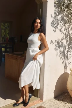Vacation Dresses|Spring Break Dresses>Hello Molly With The Wind Midi Dress White