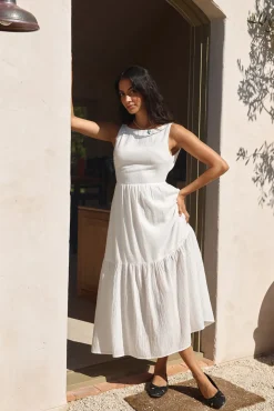 Vacation Dresses|Spring Break Dresses>Hello Molly With The Wind Midi Dress White