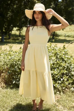 Vacation Dresses|Spring Break Dresses>Hello Molly With The Wind Midi Dress Yellow