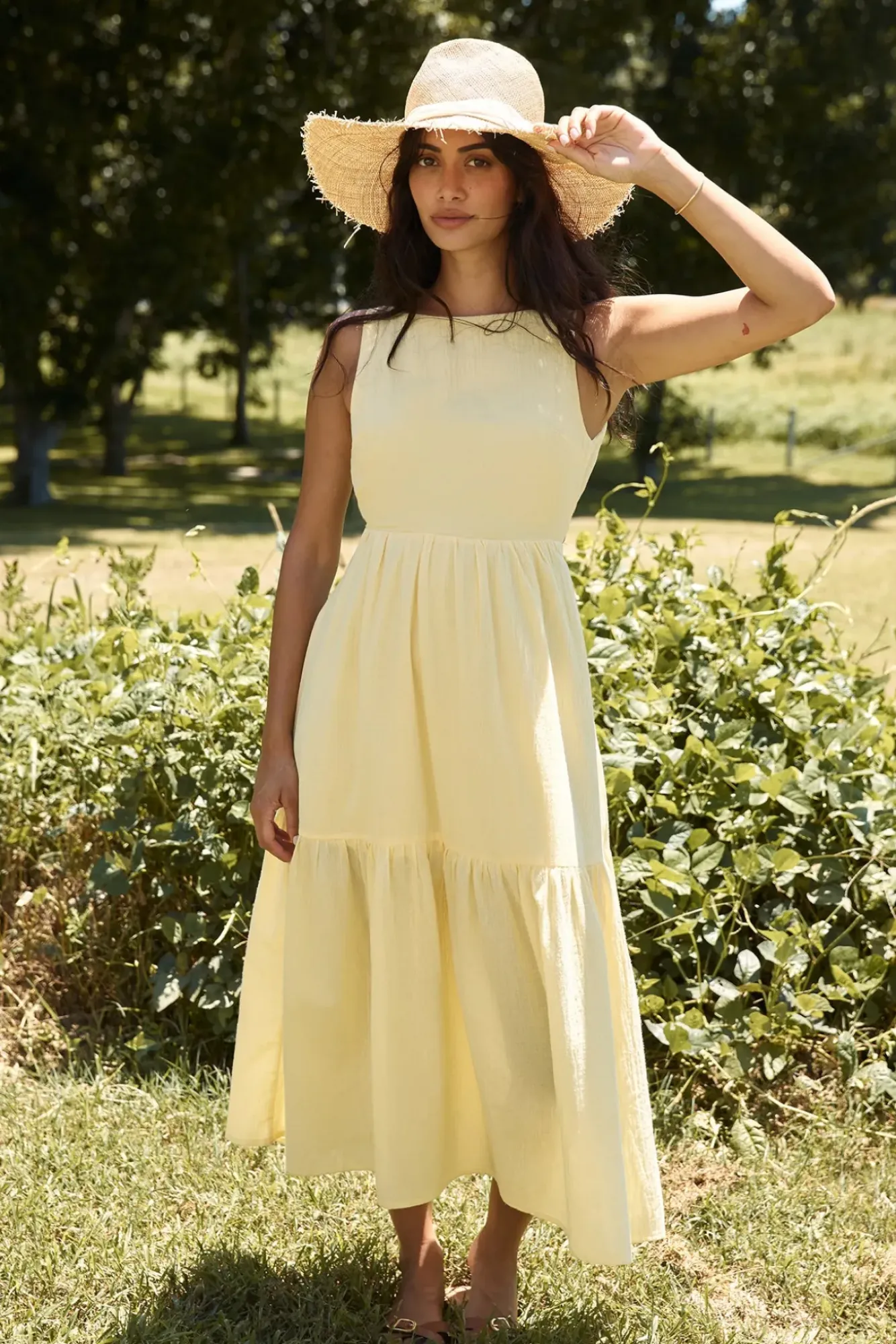 Vacation Dresses|Spring Break Dresses>Hello Molly With The Wind Midi Dress Yellow