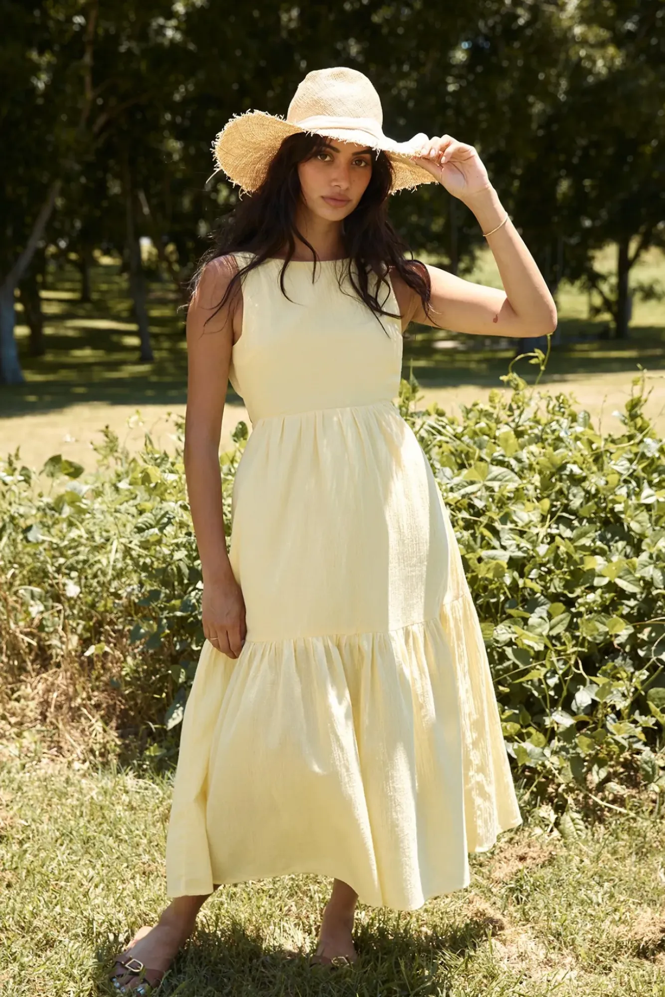Vacation Dresses|Spring Break Dresses>Hello Molly With The Wind Midi Dress Yellow