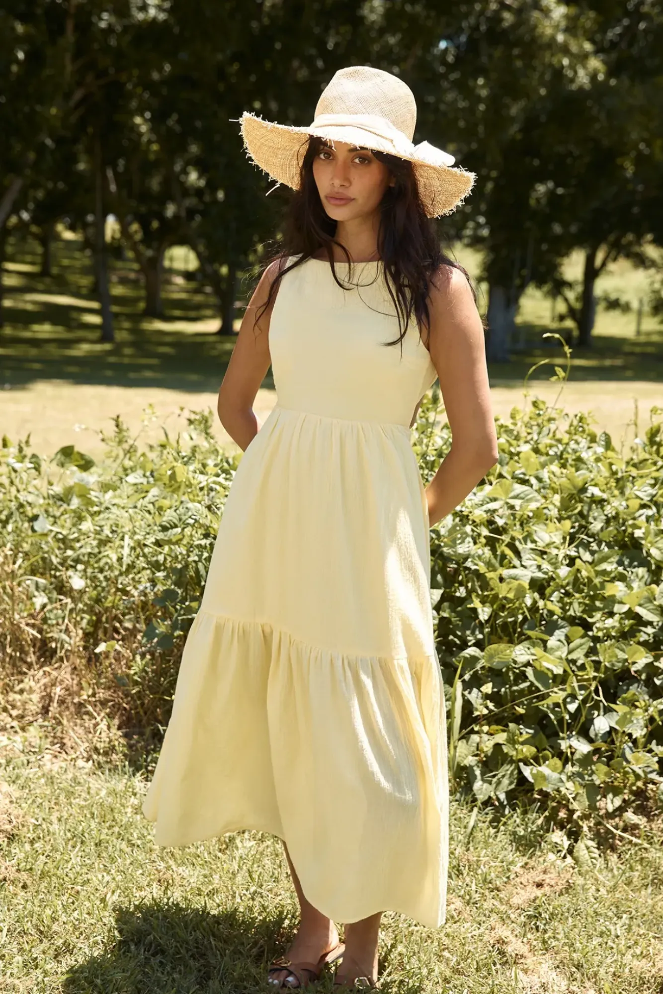 Vacation Dresses|Spring Break Dresses>Hello Molly With The Wind Midi Dress Yellow