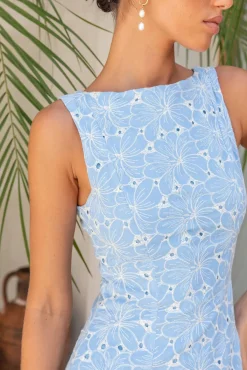 Vacation Dresses|Spring Break Dresses>Hello Molly Wonderous Moment Mini Dress Blue