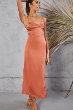 Wedding Guest Dresses|Formal Dresses>Hello Molly World Is Yours Maxi Dress Rust