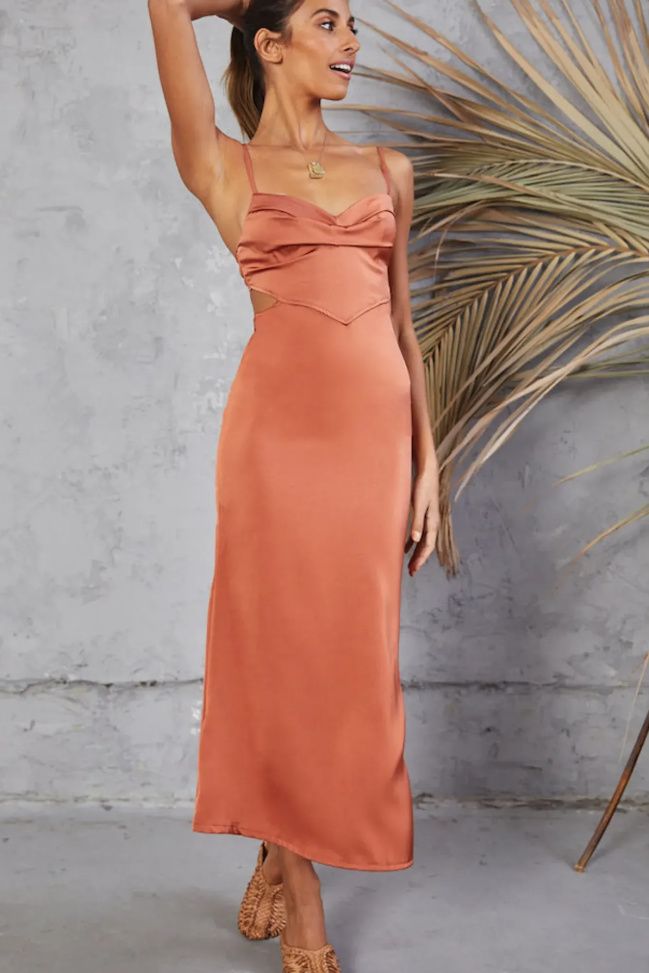 Wedding Guest Dresses|Formal Dresses>Hello Molly World Is Yours Maxi Dress Rust