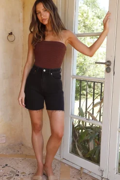 Shorts>Wrangler Claudia Straight Shorts Garage Black