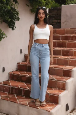 Cropped>Wrangler Reactions Tank Blush Sunrise