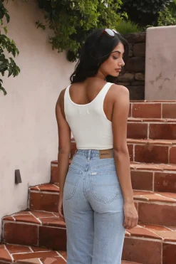Cropped>Wrangler Reactions Tank Blush Sunrise