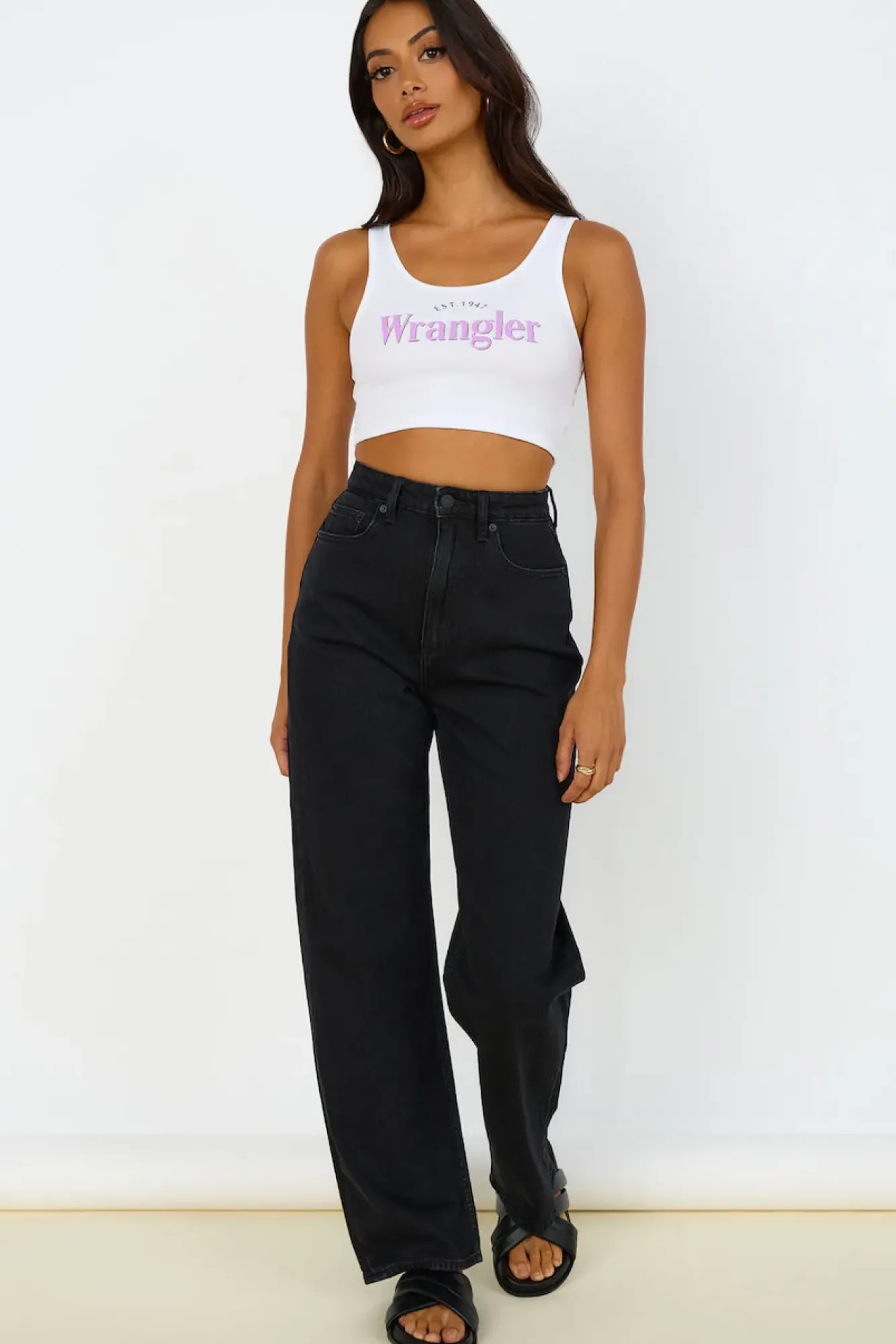Tank Tops And Singlets|Cropped>Wrangler The Reaction Tank White Lilac
