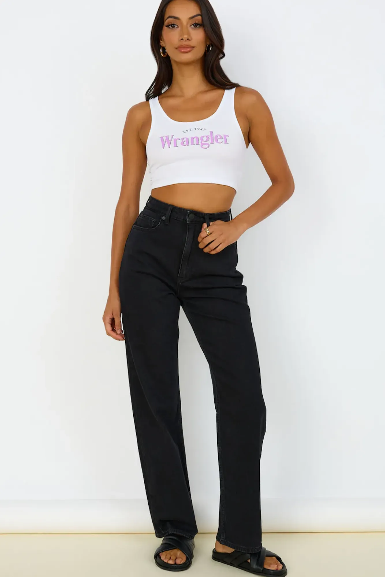 Tank Tops And Singlets|Cropped>Wrangler The Reaction Tank White Lilac