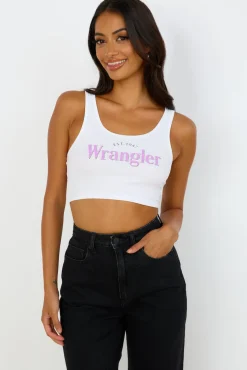 Tank Tops And Singlets|Cropped>Wrangler The Reaction Tank White Lilac
