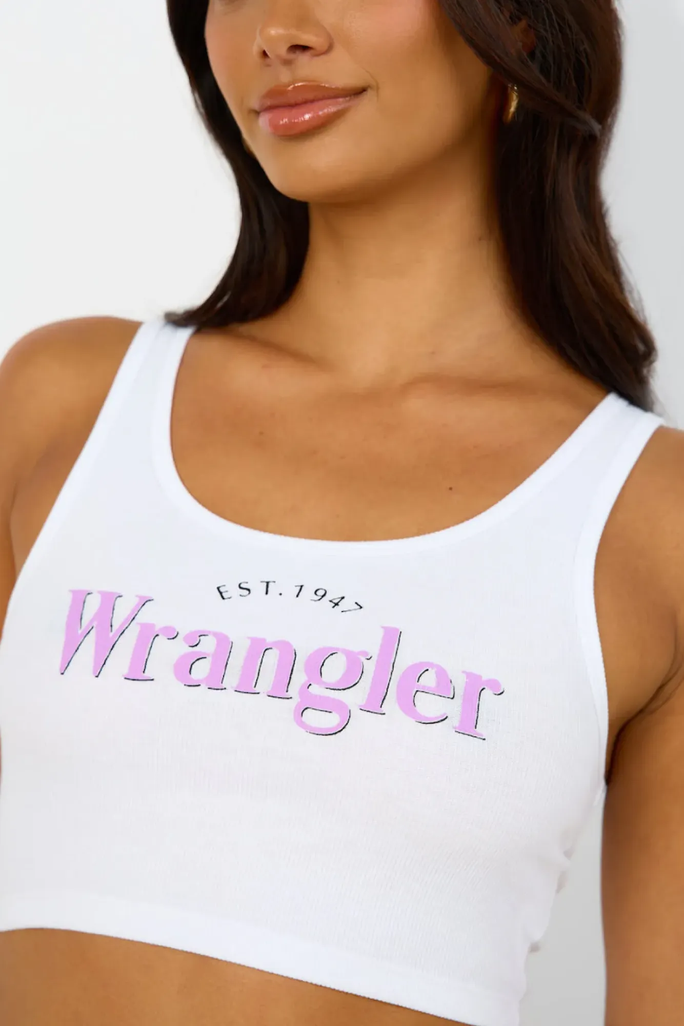 Tank Tops And Singlets|Cropped>Wrangler The Reaction Tank White Lilac