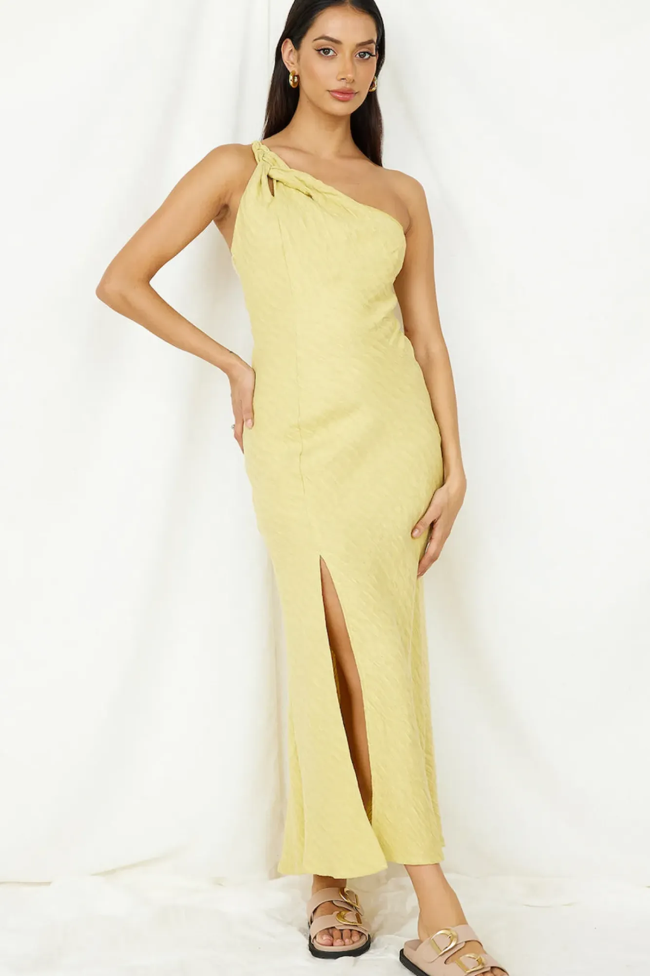 Wedding Guest Dresses|Cocktail Dresses>Hello Molly Wrinkle In Time Maxi Dress Yellow