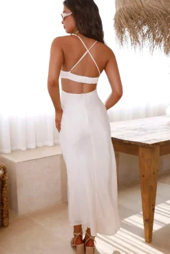 Wedding Guest Dresses|Formal Dresses>Hello Molly Writing In The Sky Satin Maxi Dress Cream