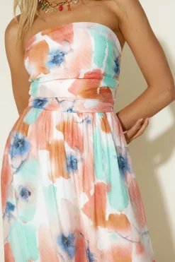 Strapless Dresses|Maxi Dresses>Hello Molly Writing Our Future Maxi Dress Orange
