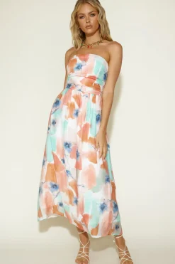 Strapless Dresses|Maxi Dresses>Hello Molly Writing Our Future Maxi Dress Orange