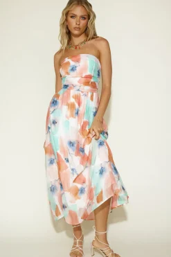 Strapless Dresses|Maxi Dresses>Hello Molly Writing Our Future Maxi Dress Orange