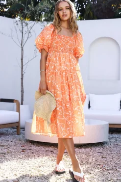 Spring Break Dresses|Bump Friendly>Hello Molly Written In The Sky Maxi Dress Orange