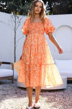 Spring Break Dresses|Bump Friendly>Hello Molly Written In The Sky Maxi Dress Orange