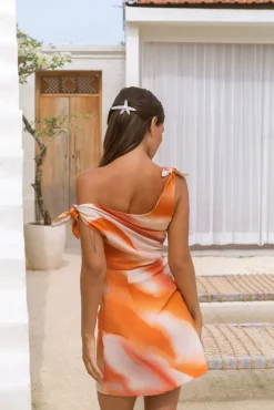 Vacation Dresses|Brunch Dresses>Hello Molly Xanthe Kisses Mini Dress Orange