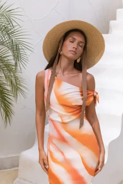 Vacation Dresses|Brunch Dresses>Hello Molly Xanthe Kisses Mini Dress Orange