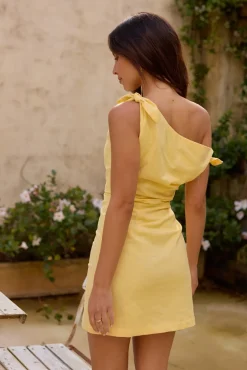 Cocktail Dresses|Vacation Dresses>Hello Molly Xanthe Kisses Mini Dress Yellow