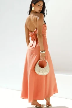 Wedding Guest Dresses|Cocktail Dresses>Hello Molly Yasmin Strapless Maxi Dress Coral