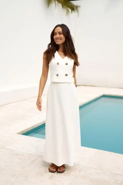 Skirts|Skirt And Top Sets>Hello Molly Yolanda Maxi Skirt White
